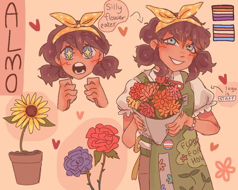 Digital art, oc, flowers, art, original character Flower Shop, Cartoon Drawings, Art Shop, Art Drawings, Drawings, Funny, Flowers, Anime, Quick Saves