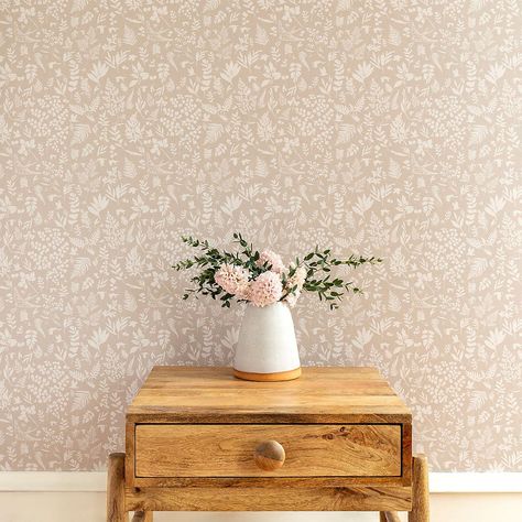 Kids Wallpaper: Removable Wallpaper for Kids | Crate & Kids Chasing Paper, Dark Green Wallpaper, Mirrored Wallpaper, Woodland Scene, Beige Wallpaper, Brown Wallpaper, Pink Nursery, Smooth Walls, Nursery Wallpaper