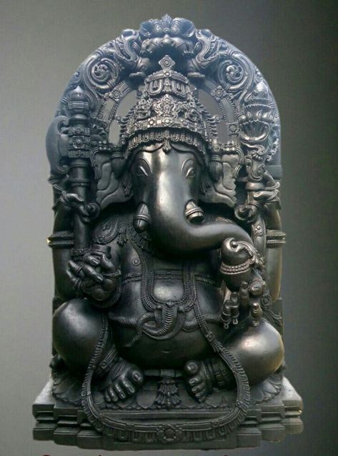 Hoysala Architecture, Indian Handicrafts, Ganesh Idol, Stone Statue, Indian Art Gallery, Ganesh Statue, Indian Sculpture, Ganesha Painting, Ganesha Art