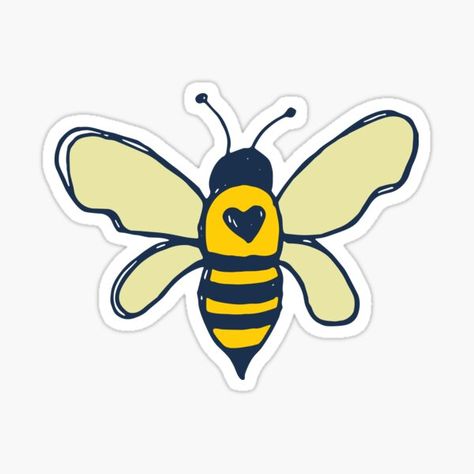 Honey Bee Sticker, Yellow Stickers, Bee And Flower, Stickers Cool, Iphone Stickers, Sweet Tee, Bee Sticker, Tumblr Stickers, Macbook Decal