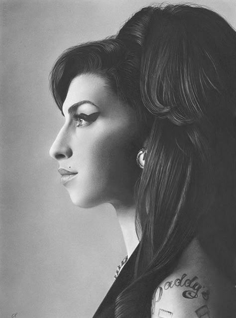 Pencil Artwork, Amy Winehouse, White Photo, Pencil, Black And White, Tattoos, White, Black