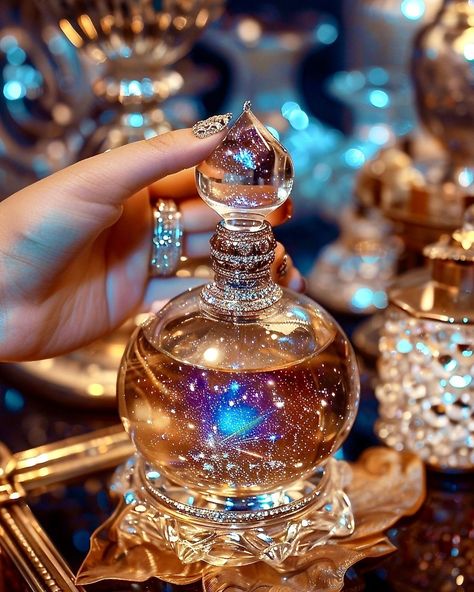 Attar Bottle, Perfume Art, Perfume Bottle Design, Magic Bottles, Perfume Bottle Art, Beauty Magic, Royal Aesthetic, Gold Money, Magic Aesthetic