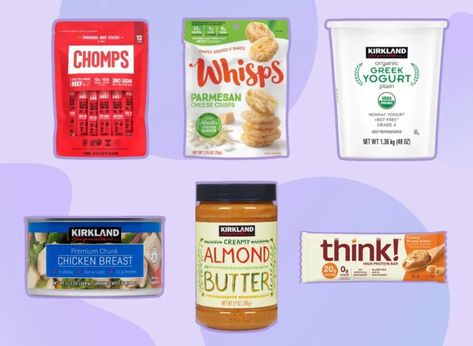 20 Best High-Protein Costco Foods to Buy Costco Protein, Protein List, Costco Snacks, Parmesan Cheese Crisps, Costco Meals, High Protein Bars, Almond Chicken, Protein Pasta, Cheese Crisps