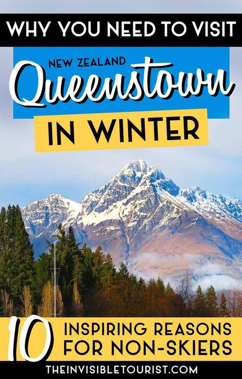 Wondering what to do in New Zealand's South Island? Queenstown in winter is perfect, especially for non-skiers! Find out the most popular things to do in Queenstown in winter, where to stay in Queenstown, day trips from Queenstown and much more with my winter travel guide! | The Invisible Tourist #queenstown #nonskiers #winter #thingstodo #travelguide #travelinspiration #newzealand #nz #travelfrases New Zealand Queenstown, New Zealand Winter, New Zealand Itinerary, Popular Things, New Zealand Travel Guide, Lake Wakatipu, New Zealand Fashion, Australia Itinerary, New Zealand Adventure