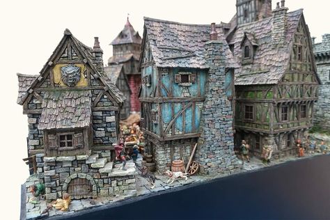 Mordheim Buildings, Foam Board Crafts, Model Castle, Miniature Buildings, Model Ship Building, Fantasy Town, Warhammer Terrain, Miniature Gaming, Game Terrain