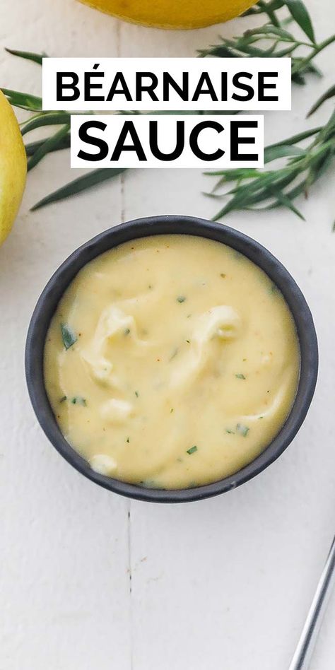 Learn how easy it is to make a homemade béarnaise sauce using classic French techniques that is amazing on beef and vegetables. Beef Sauces, Roast Beef Sauce, Bearnaise Sauce Recipe, Steak Sauces, Mother Sauce, Bernaise Sauce, Béarnaise Sauce, Dill Cream Sauce, Roasted Duck Recipes