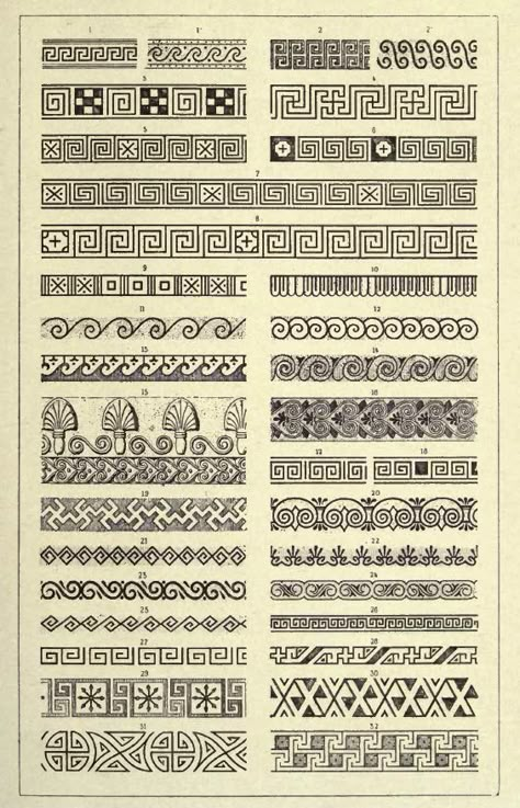 Brazilian Tattoo, Textile Pattern Design Fashion, Islamic Design Pattern, Armband Tattoos, Greek Pattern, Greek Pottery, Greek Tattoos, Mandala Design Pattern, Cross Stitch Borders