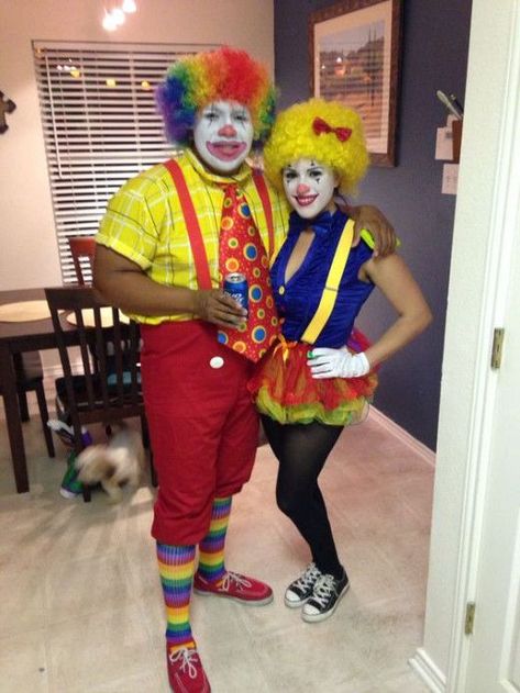 Carn Evil Costumes, Clown Couples Costumes, Clown Couple, Squints And Wendy, Lilo Costume, Circus Costumes, Clown Halloween, Halloween Costumes For Women, Diy Halloween Costumes For Women