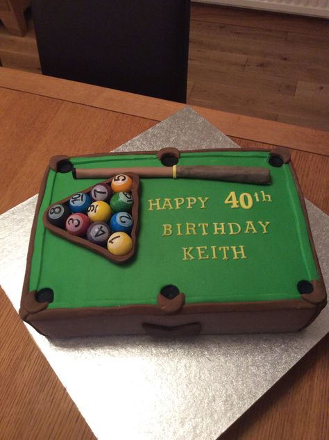 Pool Table Cakes Birthdays, Pool Table Cake, Billiards Room Decor, 60th Cake, Billiards Room, Table Birthday, Thomas Birthday, Snooker Table, Themed Birthday Cakes