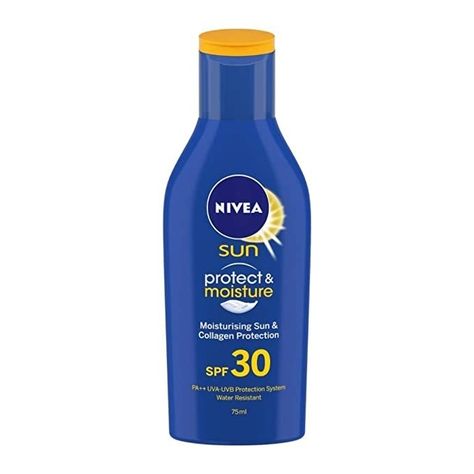 This moisturising lotion with SPF 30 for people who just can’t be bothered with putting on both moisturiser and sunscreen and need a quicker way to do their morning routine - ₹200 Nivea Lotion, Sunscreen For Men, Summer Skin Care Tips, Sun Lotion, Skin Collagen, Best Sunscreens, Body Sunscreen, Sunscreen Spf 50, Summer Skin