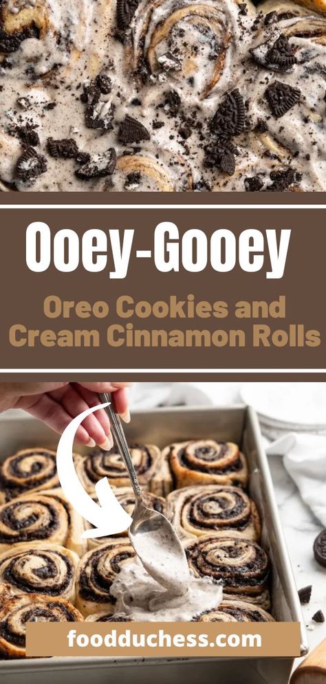 Cookies And Cream Cinnamon Rolls, Cream Cinnamon Rolls, Chocolate Strawberry Shortcake, Finger Food Desserts, Snack Bites, Fall Morning, Cinnamon Rolls Recipe, With Cream Cheese Frosting, Chocolate Cinnamon