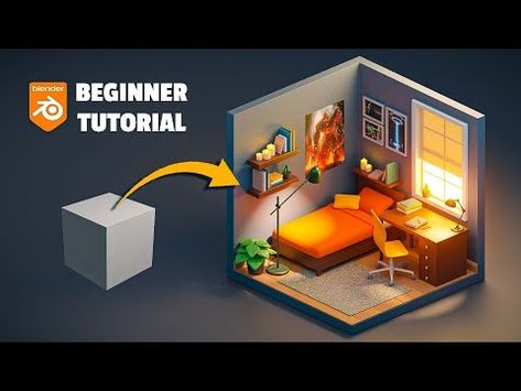 (327) Isometric 3D Room in Blender 3.5 | Beginner Tutorial - YouTube Blender Beginner, Blender Character Modeling, Isometric Room, 30 Day Drawing Challenge, 3d Room, Project Steps, Blender Tutorial, Isometric Design, 3d Tutorial