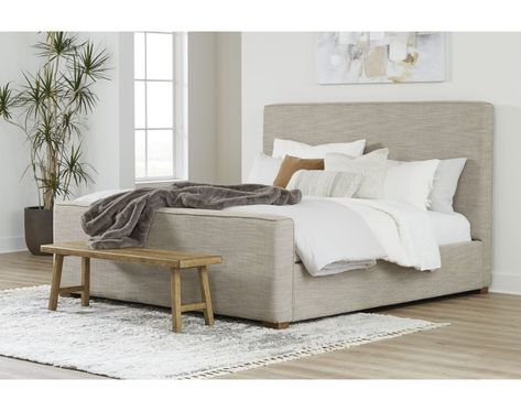 Ashley Dakmore Queen Bed Brown Upholstered Bed, Neutral Upholstered Bed, Curated Bedroom, Panel Bedroom, Upholstered Bedroom, King Upholstered Bed, Queen Upholstered Bed, Upholstered Panel Bed, King Bedroom Sets