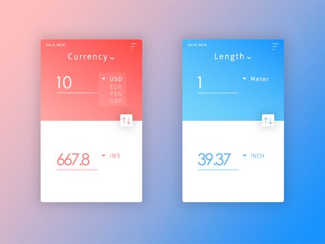 Unit Converter by Vishikh #Design Popular #Dribbble #shots Unit Converter, Currency Converter, Ux Inspiration, Android Design, Background Design Vector, Mobile App Ui, App Ui Design, Ui Inspiration, Ui Elements