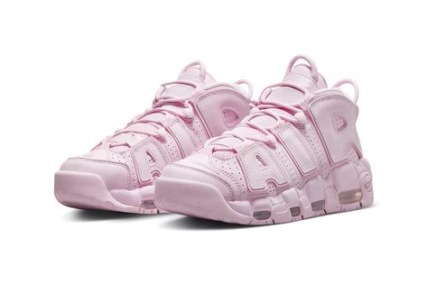 Official Images Nike Air More Uptempo "Pink Foam" | Hypebeast Pink Nike Air, Pink Shoes Sneakers, Air Nike Shoes, Zapatillas Air, Nike Air Uptempo Shoes Outfit Aesthetic, Tenis Air, Nike Air More, Nike Pink, Air Nike