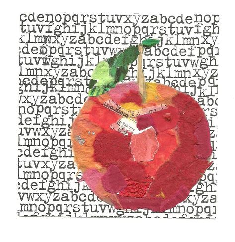 Obst- und Gemüse-Collage Newspaper Paper, Apple Art, Collage Art Projects, Paper Collage Art, Magazine Collage, Collage Artwork, School Art Projects, Middle School Art, Collage Paper