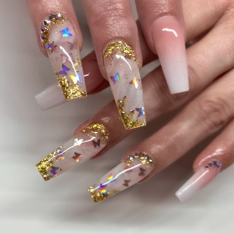 Butterfly Encapsulated Nails, Clear Chrome, Instagram Camera, Posh Nails, Encapsulated Nails, No Children, Marble Nail Designs, Butterfly Nails, Stiletto Nail Art