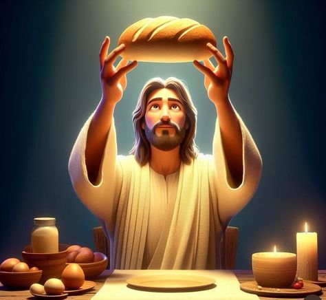 Jesus Bread, God Cartoon, Jesus Cartoon, Jojo Anime, Catholic Prayers, Jesus Pictures, Jesus Loves Me, Bible Stories, God Jesus