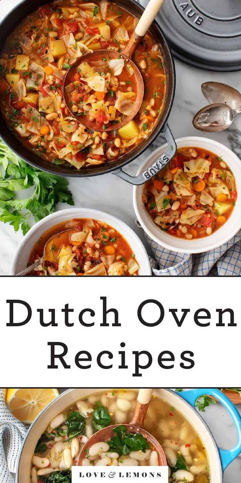 25 Best Dutch Oven Recipes - Love and Lemons Best Dutch Oven Recipes, Dutch Oven Soup Recipes, Easy Dutch Oven Recipes, Dutch Oven Soup, Staub Dutch Oven, Dutch Oven Recipes Cast Iron, Easy Winter Recipes, Best Dutch Oven, Dutch Oven Cooking