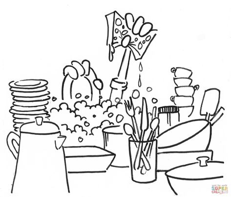 Wash Dishes Better | Images Guru Cat Coloring Page, Wishes For Baby, Washing Dishes, Journal Doodles, Free Printable Coloring, Free Printable Coloring Pages, Picture Design, Coloring Sheets, Printable Coloring Pages