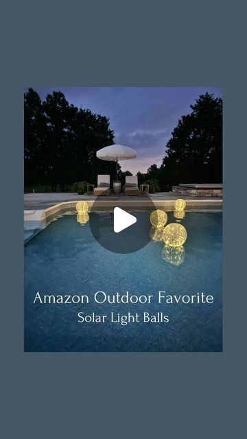 Solar Lights On Pool, Pool Lights At Night, Pool Lights, Patio Landscaping, Summer Entertaining, Amazon Products, Ball Lights, Amazon Home, Backyard Oasis