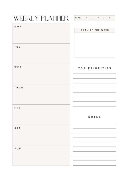 Simple yet effective weekly planner 2025 Planner Cover, Aesthetic Weekly Planner Template, Vocab Notes, Online Daily Planner, Weekly Planner Aesthetic, Weekly Agenda Template, Weekly Study Planner, Printable Notes Templates, Ipad Templates