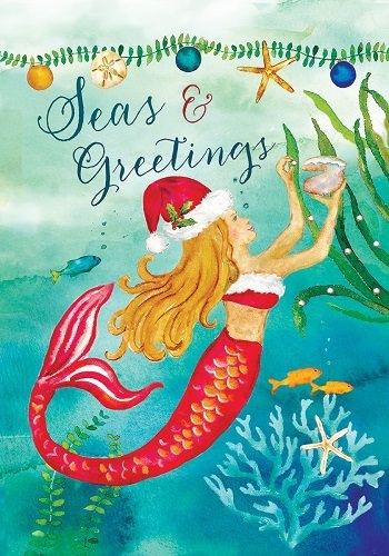 Christmas Mermaid Art, Christmas Mermaid, Potted Geraniums, Mailbox Accessories, Mermaid Clipart, Mermaid Christmas, Beachy Christmas, Tropical Christmas, Mermaids And Mermen