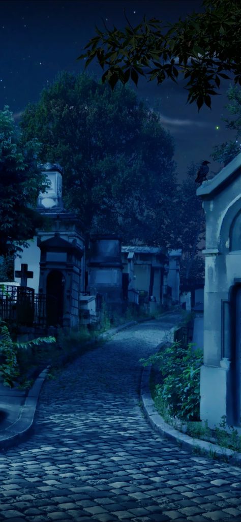 Cemetery Background, Romance Club, Anime Background, Cemetery, Paradise, Romance, Moon, House Styles, Anime