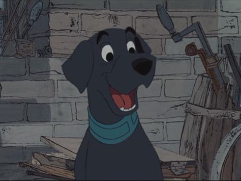 Black Lab from 101 Balto And Jenna, One Hundred And One Dalmatians, 101 Dalmatians 1961, Disney 101 Dalmatians, Disney Wiki, Dog Best Friend, Disney Dogs, Lab Dogs, Animated Animals