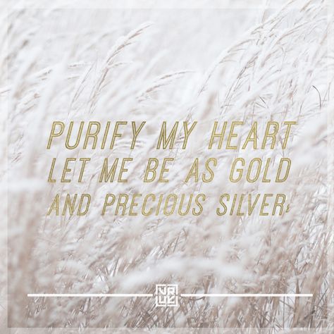 “Purify my heart, Let me be as gold and precious silver” from Purify My Heart by Brian Doerksen  http://www.vineyardrecords.co.uk/web/songs/refiners-fire/ Purify My Heart Lord, Refiners Fire, Music Sign, Fire Quotes, Bible Songs, Spiritual Things, Bethel Music, Music Signs, Christian Images