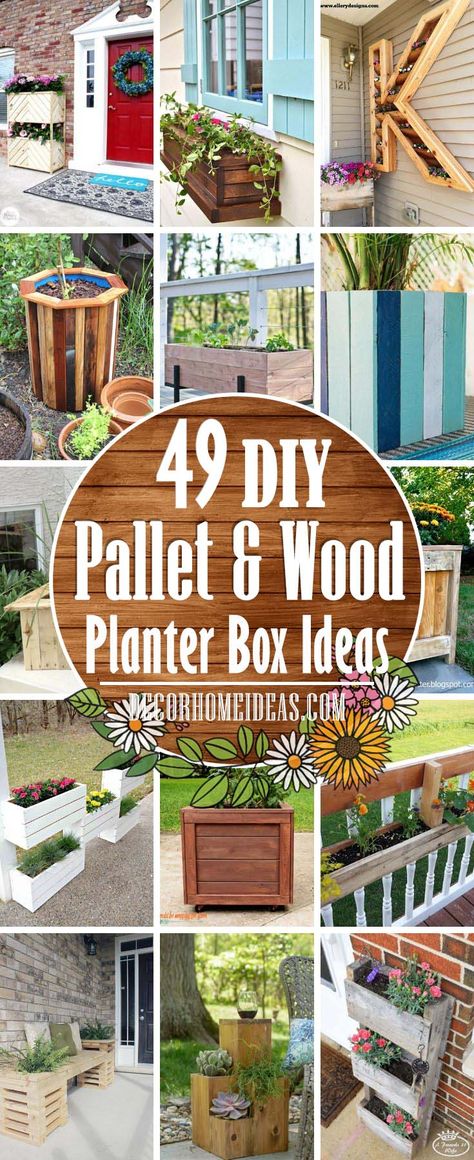 DIY Pallet And Wood Planter Box Ideas . Make your own wooden planter for flowers to spruce up your garden #diy #planter #wood #flower #pallet #decorhomeideas Pallet Planter Diy, Planter Box Ideas, Patio Planter Boxes, Diy Wood Planter Box, Tips For Beauty, Planter Box Designs, Large Planter Boxes, Diy Wooden Planters, Diy Wood Planters