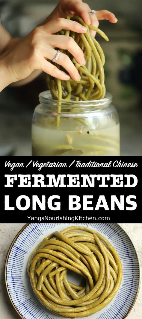 Fermented Long Beans (酸豇豆) Fermented Green Beans Recipe, Yard Long Beans Recipe, Vegetable Preserving, Long Beans Recipe, Yard Long Beans, Fermented Green Beans, Fermenting Recipes, Chinese Long Beans, Fermented Vegetables Recipes