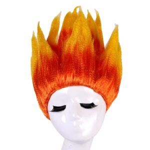 EMBER LUMEN COSTUME FROM ELEMENTAL Goku Wig, Goku Costume, Ember And Wade, Goku Cosplay, Carnival Halloween Party, Fire Witch, Gold Wigs, Halloween Party Props, Party Wig