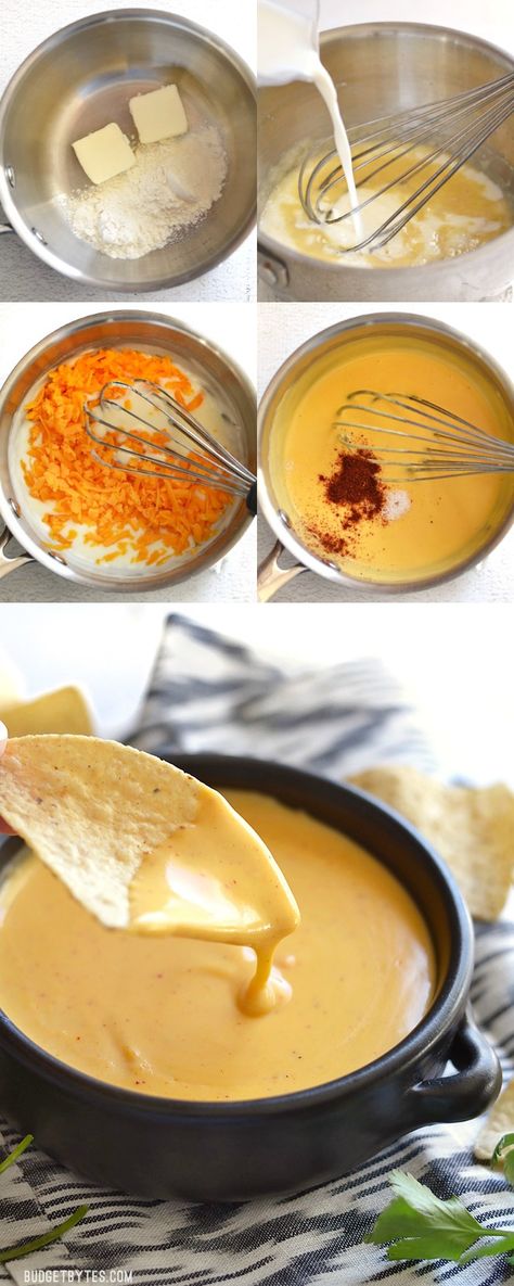 Nacho Sauce, Nacho Cheese Sauce, Cheese Sauce Recipe, Budget Bytes, Nacho Cheese, Snacks Für Party, Cheese Dip, Cheese Sauce, Quesadillas