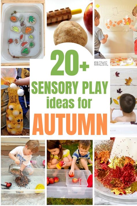 autumn sensory activities for toddlers Fall Fun Day Preschool, Reggio Emilia Fall Activities, Fall Sensory Ideas For Preschoolers, Fall Sensory For Infants, Autumn Theme Activities For Toddlers, Autumn Activities 2-3, Autumn Babies Activities, Toddler Activities Autumn, November Sensory Activities