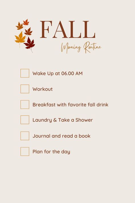 Fall Morning Routine Fall Morning Routine, Morning Routine Productive, Fall Morning, Fall Mood Board, Relationship Therapy, Fun Fall Activities, Everyday Quotes, Routine Planner, Autumn Morning