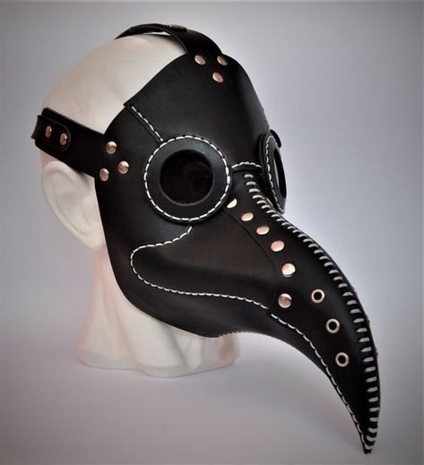 Steampunk Plague Doctor Mask, Black Plague Mask, Plague Masks, Doctor Mask Plague, Black Plague Doctor, Steampunk Plague Doctor, Leather Masks, Cool Cosplay, Plague Doctor Costume