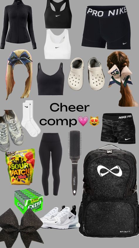 Cheer comp Comp Cheer, Cheer Fits, All Star Cheer, Cheer Uniform, Sports Camp, Sour Patch Kids, Cheer Dance, Camping Outfits, Freshman Year