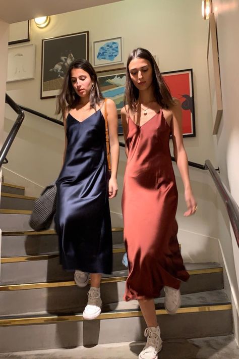 Our Silk Slip Dresses - Excess Only Silk Slip Dresses - - Composition 100% SILK - Fabric found in LONDON, UK - Garment made in LONDON, UK Silk Dresses Outfit, Slip Dress Outfit, Silk Prom Dress, Travel Clothes, Travel Clothes Women, Grunge Look, Silk Slip Dress, Clothes Women, Indie Outfits