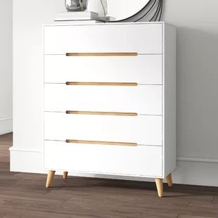 Chest of Drawers You'll Love | Wayfair.co.uk White Chest Of Drawers, Solid Wood Bed Frame, Modern Chests, Modern Chest Of Drawers, Shoe Rack Closet, White Chest, Laminated Mdf, White Drawers, 6 Drawer Chest