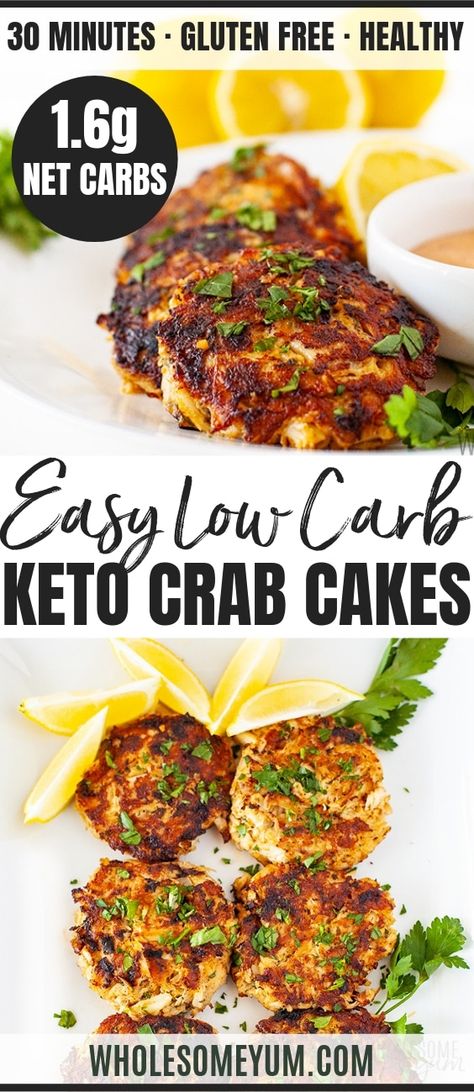 Keto Crab Cakes, Gluten Free Crab Cakes, Low Carb Crab Cakes, Crab Cakes Easy, Crab Cakes Recipe, Crab Cake Recipe, Crab Cake, Resep Diet, Keto Pancakes