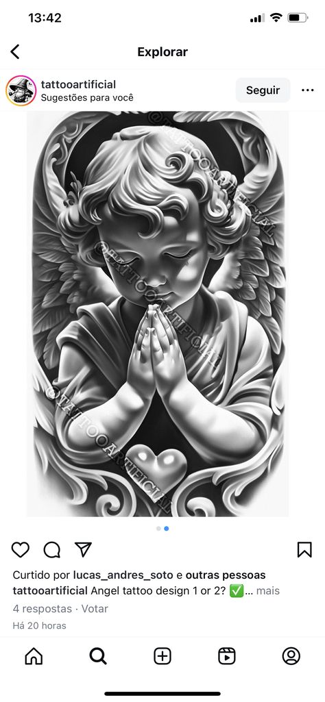 Angel Looking Down Tattoo, Angel Rising Tattoo, Eye With Cross Tattoo, Crying Angel Tat, Baby Cherub Tattoo, Praying Angel Tattoo Designs, Saint Michael Tattoo Sleeve, The World Is Mine Tattoo, Angel Praying Tattoo