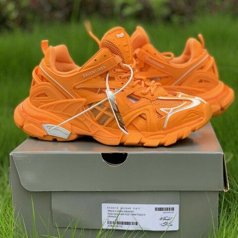 Black Balenciaga Track Sneakers, Balenciaga Track Shoes, Orange Balenciaga, Balenciaga Track 2, Balenciaga Track Sneakers, Pink Balenciaga, Sneaker Closet, Track Sneakers, White Balenciaga