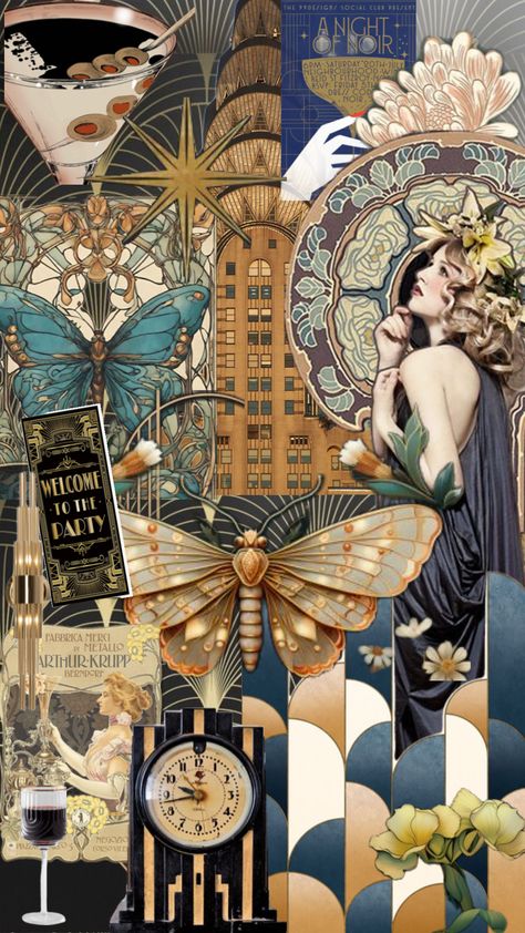 art deco Art Deco Phone Background, Art Deco Collage Ideas, 1920s Art Deco Posters, Art Deco Collage, Texture Rendering, Art Deco Mood Board, Drowsy Chaperone, Art Deco Artwork, Architecture Collage