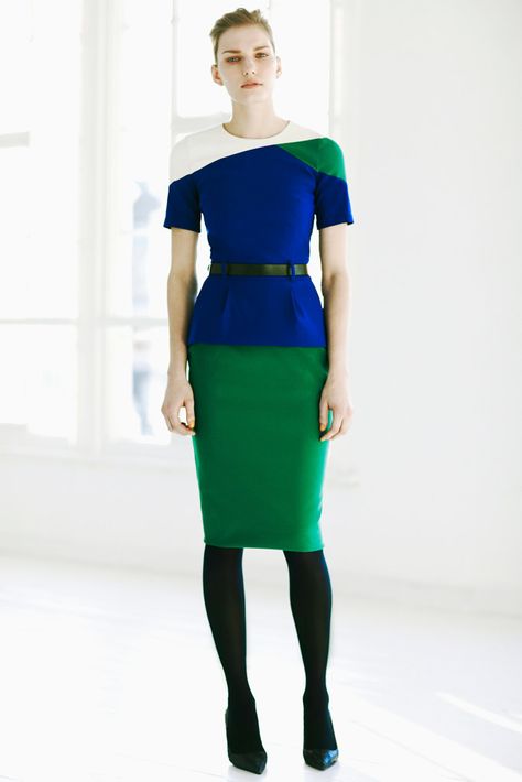 Glamorous Chic Life, Preen By Thornton Bregazzi, Colour Blocking, Colorblock Dress, Work Attire, Pre Fall, Wearing Dress, Green Dress, Suits For Women