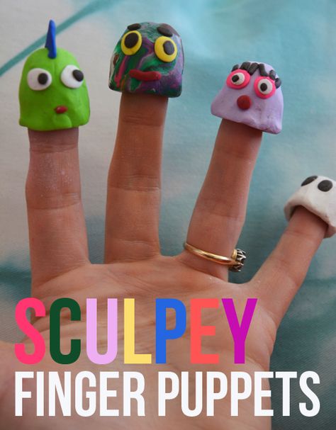 Sculpey Finger Puppets Meri Cherry, Teacher Crafts, Art Project For Kids, 3 Bears, Puppet Crafts, Project For Kids, Easy Art Projects, Easy Art, Clay Art Projects