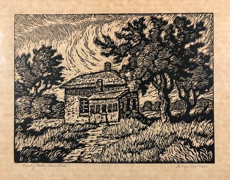 Birger Sandzen, Linoleum Print, Western Landscape, The Masters, Wood Engraving, Urban Sketching, Environment Concept Art, Abstract Expressionist, Print Wallpaper