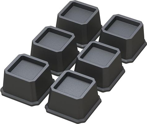 Amazon.com: Whynonap Bed Risers 2 Inch Heavy Duty Bed Elevators, Set of 6 Lifts Up 2000 lbs Furniture Riser for Sofa and Table, Black : Home & Kitchen Bed Raisers, Sofa And Table, Chair Risers, Bed Lifts, Furniture Risers, Desk Riser, Bed Risers, Black Bed, Water Bed