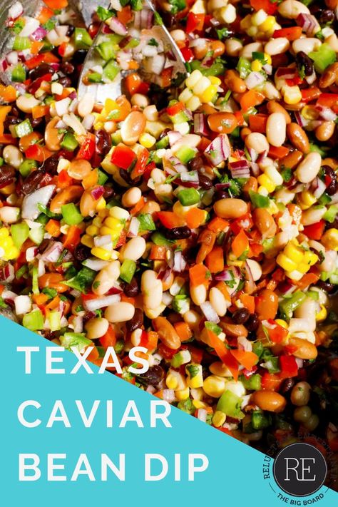 Texas Caviar Bean Dip is a fresh zesty salad for Cinco de Mayo Day or any party. It’s a fresh bean dip made with a kick of jalapeno! Grab your favorite chips and dig in! Bean Salad Dip, Black Beans Recipes, Meatballs Healthy, Refried Black Beans, Cranberry Brie Bites, Easy Make Ahead Appetizers, Stuffed Jalapenos, Noodles Vegetables, Healthy Hummus