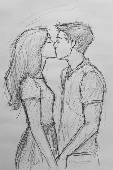 Drawing Of Boyfriend And Girlfriend, Cute Kissing Drawing, Kissing Couple Drawing Base, Cute Couple Drawings Ideas, Drawing Poses Kissing, Drawings Of Couples Kissing, Kissing Pose Drawing Reference Couple, Kiss Sketch Simple, Drawing Ideas Couples Easy